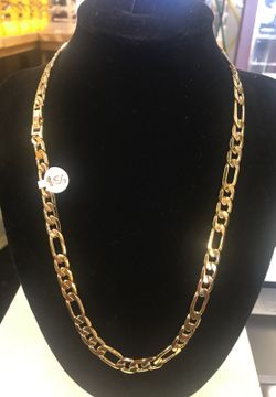 Gold Bonded 20” Figaro Chain Lifetime Replacement Guarantee