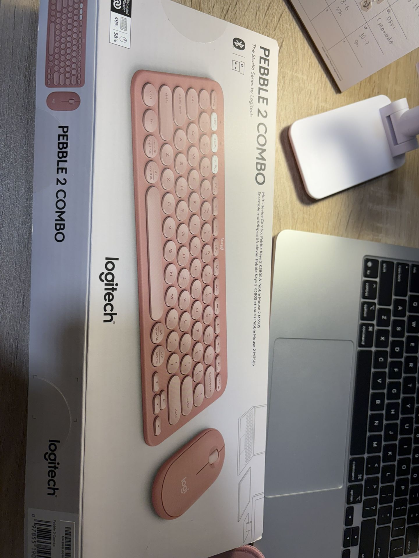 Logitech Pebble 2 Combo Wireless Keyboard + Mouse In Pink