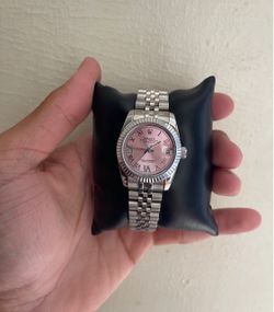 Pink face ladies watch
