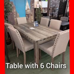 🤩 Table With 6 Chairs 