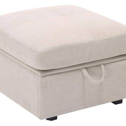 In the Box Soft Upholstered Storage Ottoman with Handle