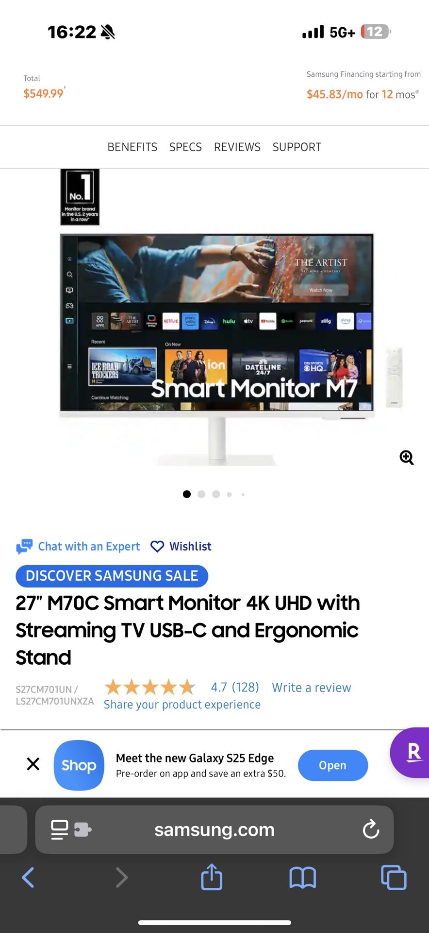 Samsung 4K Smart Monitor