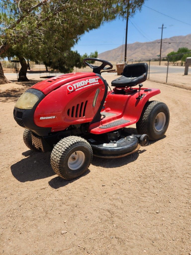 Riding Lawnmower With Yard Drag