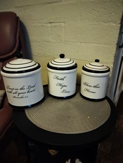 Ceramic Canister Set with Religious Inscriptions