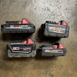 Milwaukee Red Lithium Batteries 
