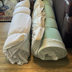Two Queen Memory Foam Mattress Toppers With Covers