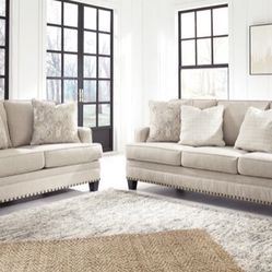 Claredon Linen Living Room Set (Sofa, loveseat, Sectional options