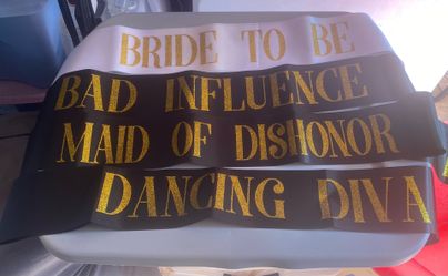 Bridal party sashes