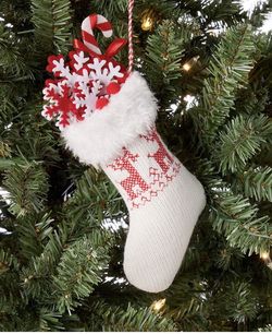Holiday Lane Christmas Stocking Ornament Nordic Reindeer - New