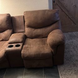 Twin Leather Couch Love Seat Recline