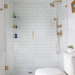 Shower Door Brush Gold