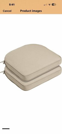 Outdoor Chair Cushions Set,Machine-Washable Cover with zipper and Non-Slip Ties,Water Resistant Chair Pad for Outdoor Furniture,2"Thick Dining Chair P