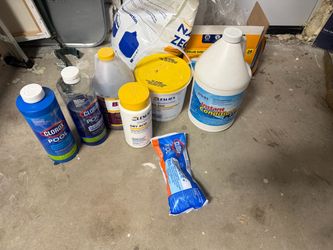 Pool Chemicals & Supplies Lot – Leslie’s, Clorox, Zeolite, Shock & More