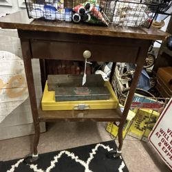 Vintage Metal Typewriter Desk w/ Storage Drawer