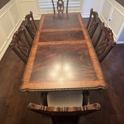 Beautiful Walnut Formal Dining Room With 6 Chairs
