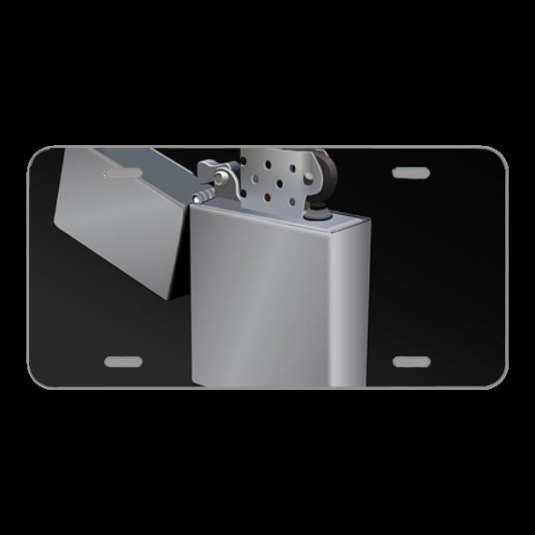 License Plate Novelty Car Front Lighter Flame Fire Gray Lighter Icon