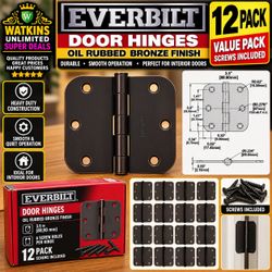 🔥 Everbilt 3.5” Door Hinges – 12 Pack – Oil-Rubbed Bronze