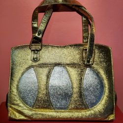Trio Gold Metallic Vintage Purse