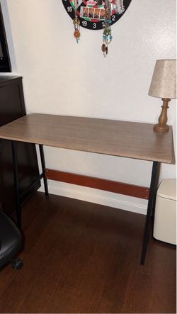 Wood Top Desk with Metal Frame