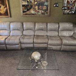 Leather Sectional Reclining Couch 