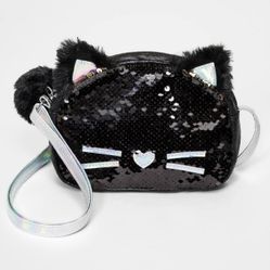 Reversible sequin Cat crossbody bag