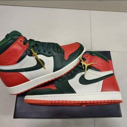 SoleFly x Jordan Air Jordan 1 Retro High Og Buckle Shred Sports Street High Top Retro Basketball Shoes Men's and Women's Orange