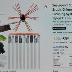 New! 30 Feet Chimney Sweep Kit And Brush 