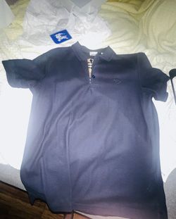 Navy Blue Burberry Pique Polo Size Large . 