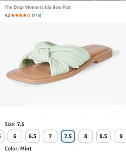 The Drop Ida Bow Mint green sandals Size 7 & 7.5