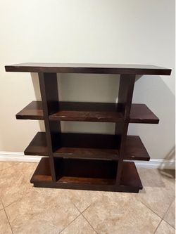 Modern Espresso Display Shelf / Bookcase – Open Concept Storage