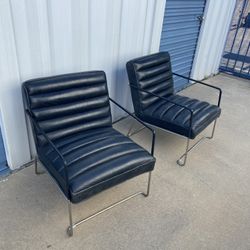 Alexander McQueen leather Club Chairs