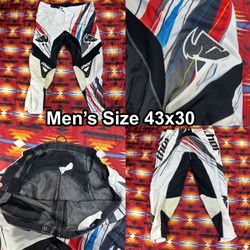 Thor Pants Men’s Sz 43x30 Black Motorcycle Dirt Biker Phase Motocross Adjustable