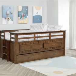 New Item !  On Sale While Supplies Last ! Twin Captain Bed With Trundle ( Mattress Are Not Included )