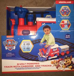 Paw Patrol 6V Powered Ride on Train with Caboose and Tracks
