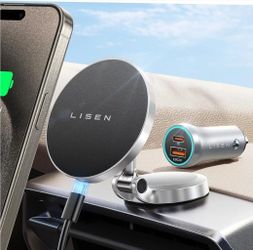 MagSafe Car Mount Charger [Upgrade Set] 🚗🔋
360° Rotation | Wireless Charging | Foldable Design