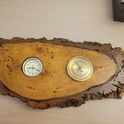 Handmade Weather Station Clock Thermometer
