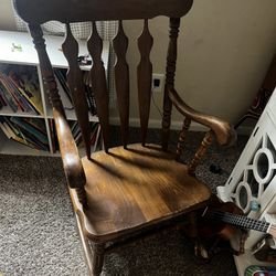 Vintage Real Wood Rocking Chair