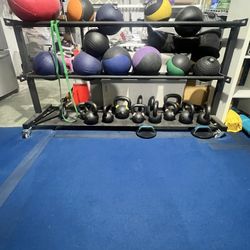 Medicine Ball Rack With Kettle Bells