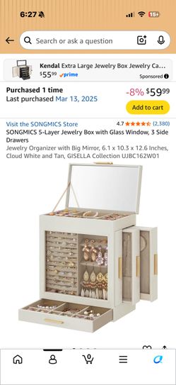 SONGMICS 5-Layer Jewelry Box **New