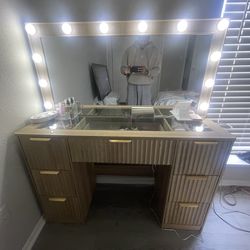 Brown Glass Vanity ( PRICE IS NEGOTIABLE  )