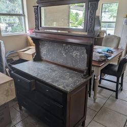 Antique Dresser With Spinning Mirror 