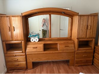 Headboard with Mirror & Drawers