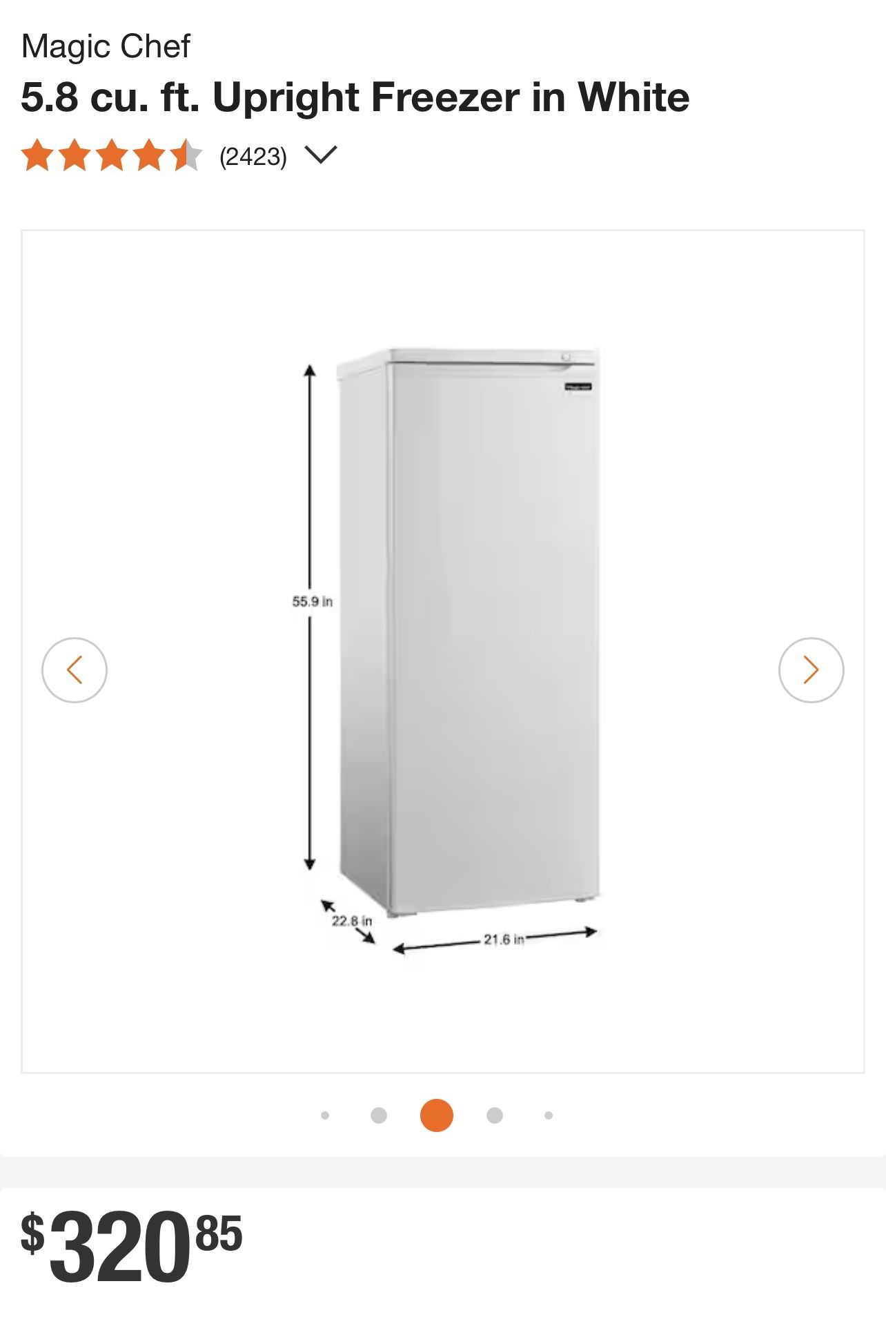 Magic Chef 5.8 cu. ft. Upright Freezer