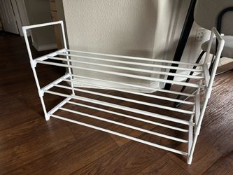 At-Home 20-Pair Standing Shoe Rack, White