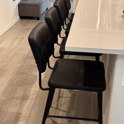 Set of 4 - 27" Black Bar/Counter Stools