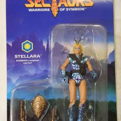 RETRO CARD . SECTAURS WARRIORS  OF SYMBION.  STELLARA 7 " ACTION FIGURE.