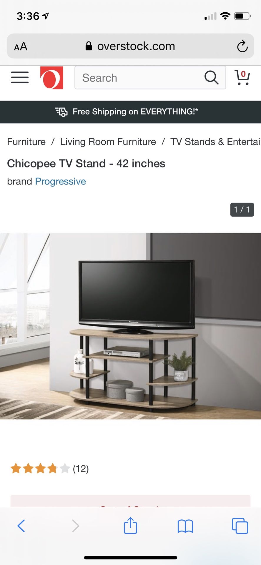 Chicopee TV Stand - 42 inches (tan color)