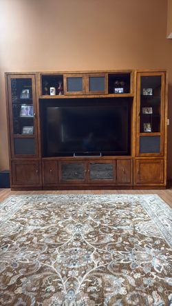 Berbhardt cherry wood 9 foot long x 6 tall wall unit
