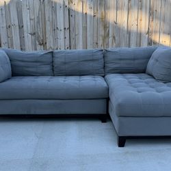 Cindy Crawford Home 🛋️ Grey Tufted Sectional w/ Chaise + FREE Delivery 🚚 