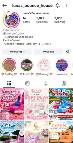 Instagram : @Lunas_Bounce_House